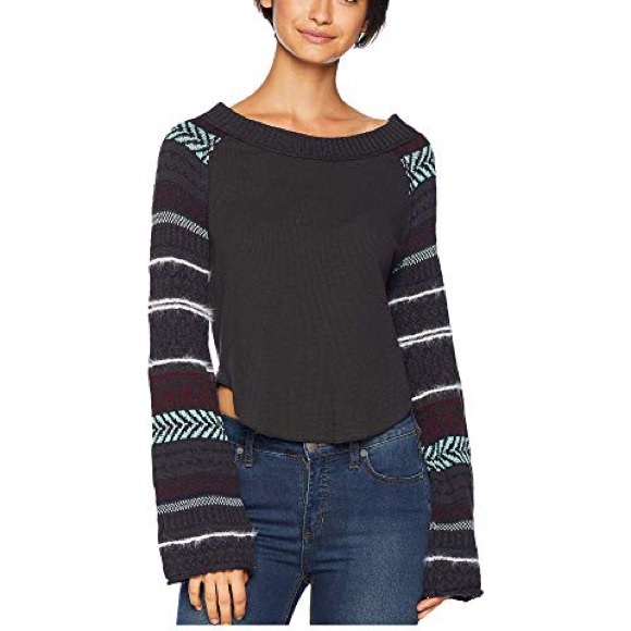Free People Tops - FREE PEOPLE | Washed Black Fairground Thermal D32